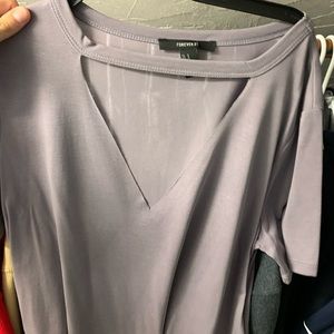 Purple Forever 21 Cutout Shirt